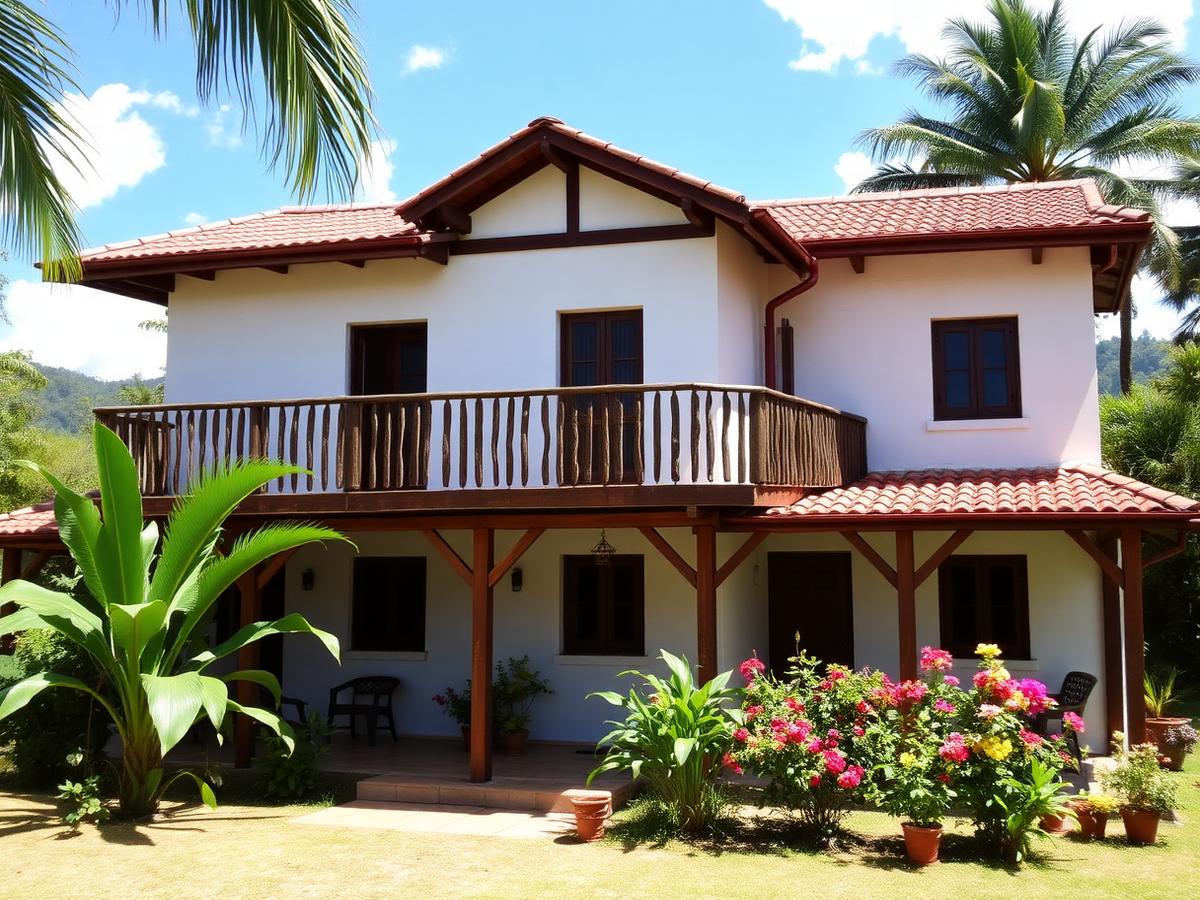 Casa tradicional de la finca cafetera colombiana